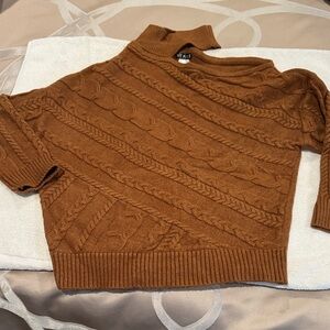VENUS Women's Warm Brown Cowl Neck Sweater